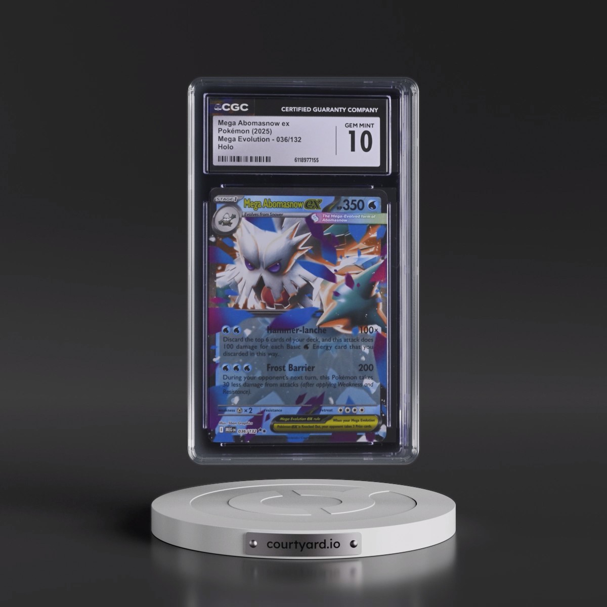 2025 Mega Evolution - MEG EN #036/132 Mega Abomasnow ex - Holo (CGC 10 GEM MINT)