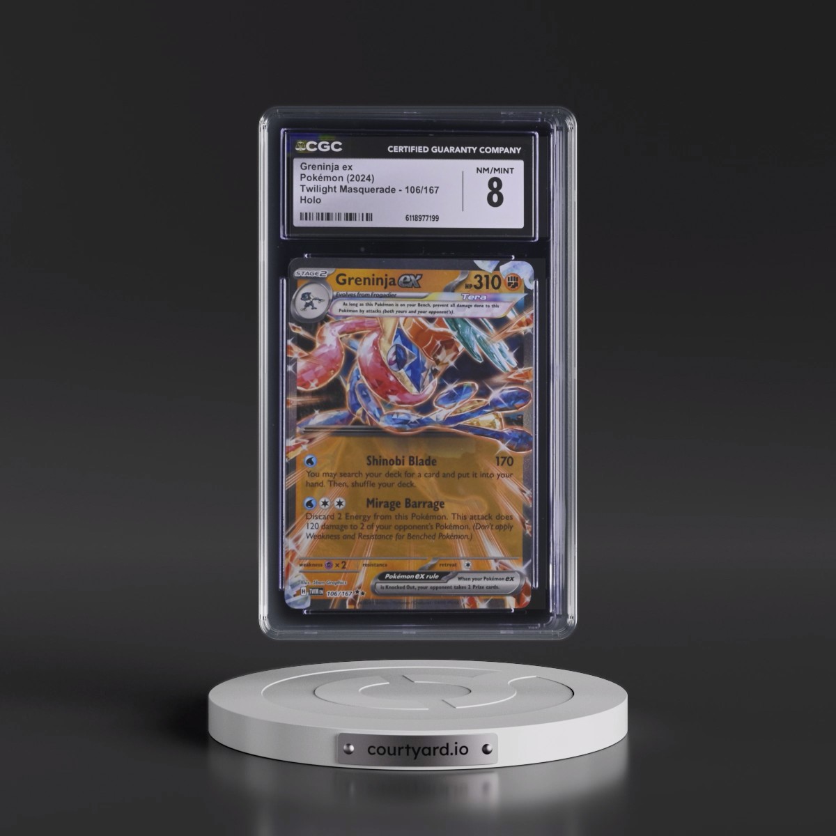 2024 Twilight Masquerade - TWM EN #106/167 Greninja ex - Holo (CGC 8 NM-MT)