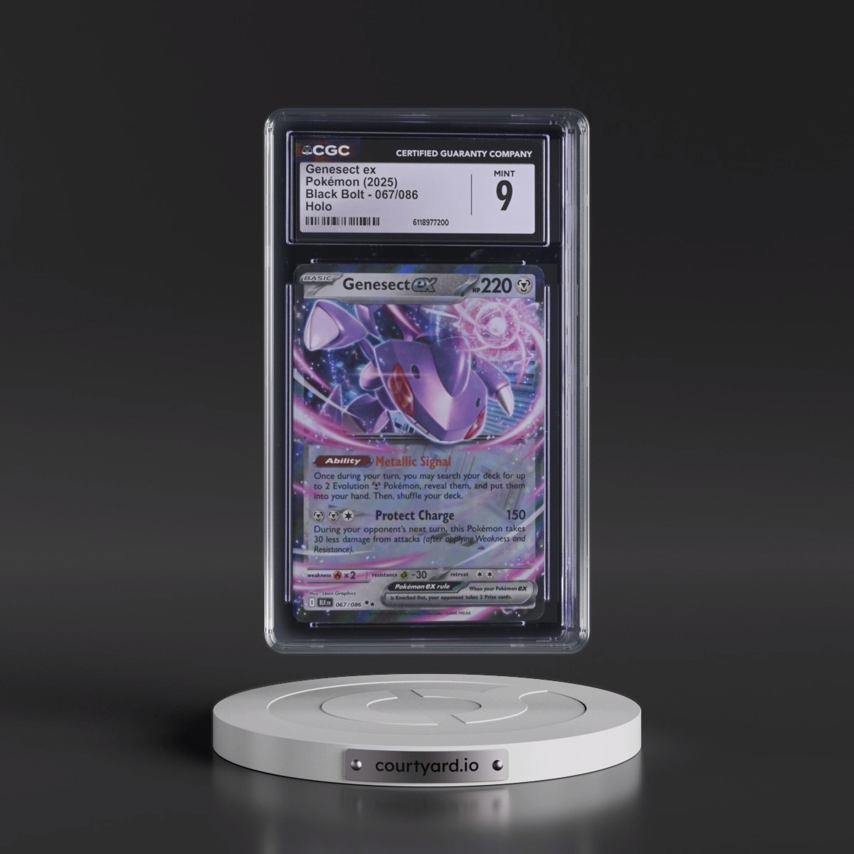 2025 Black Bolt - BLK EN #067/086 Genesect ex - Holo (CGC 9 MINT)