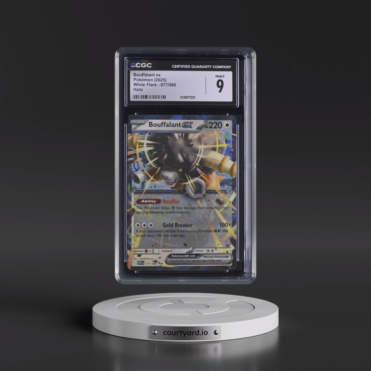 2025 White Flare - WHT EN #077/086 Bouffalant ex - Holo (CGC 9 MINT)