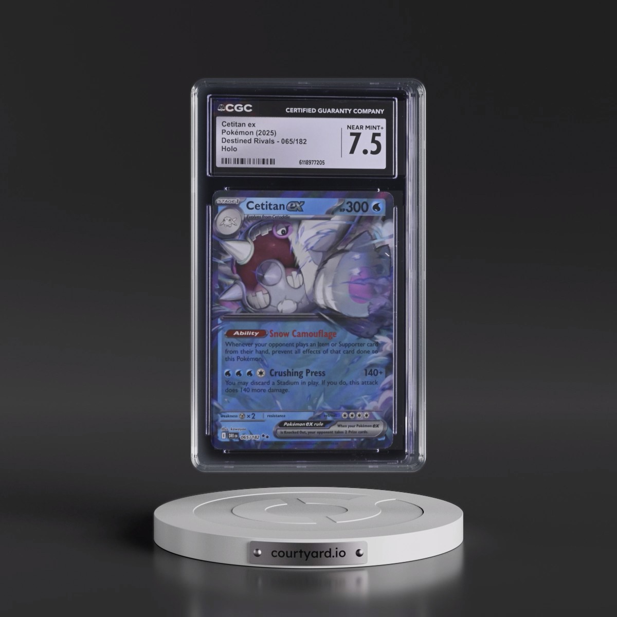2025 Destined Rivals - DRI EN #065/182 Cetitan ex - Holo (CGC 7.5 NM+)
