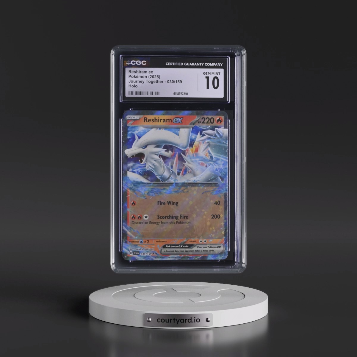 2024 Journey Together - JTG EN #030/159 Reshiram ex - Holo (CGC 10 GEM MINT)