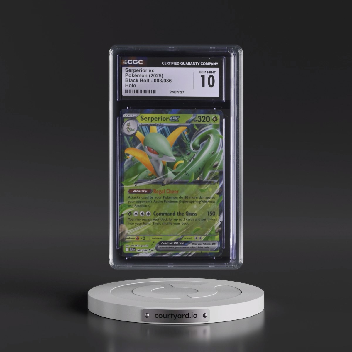 2025 Black Bolt - BLK EN #003/086 Serperior ex - Holo (CGC 8.5 NM-MT+)