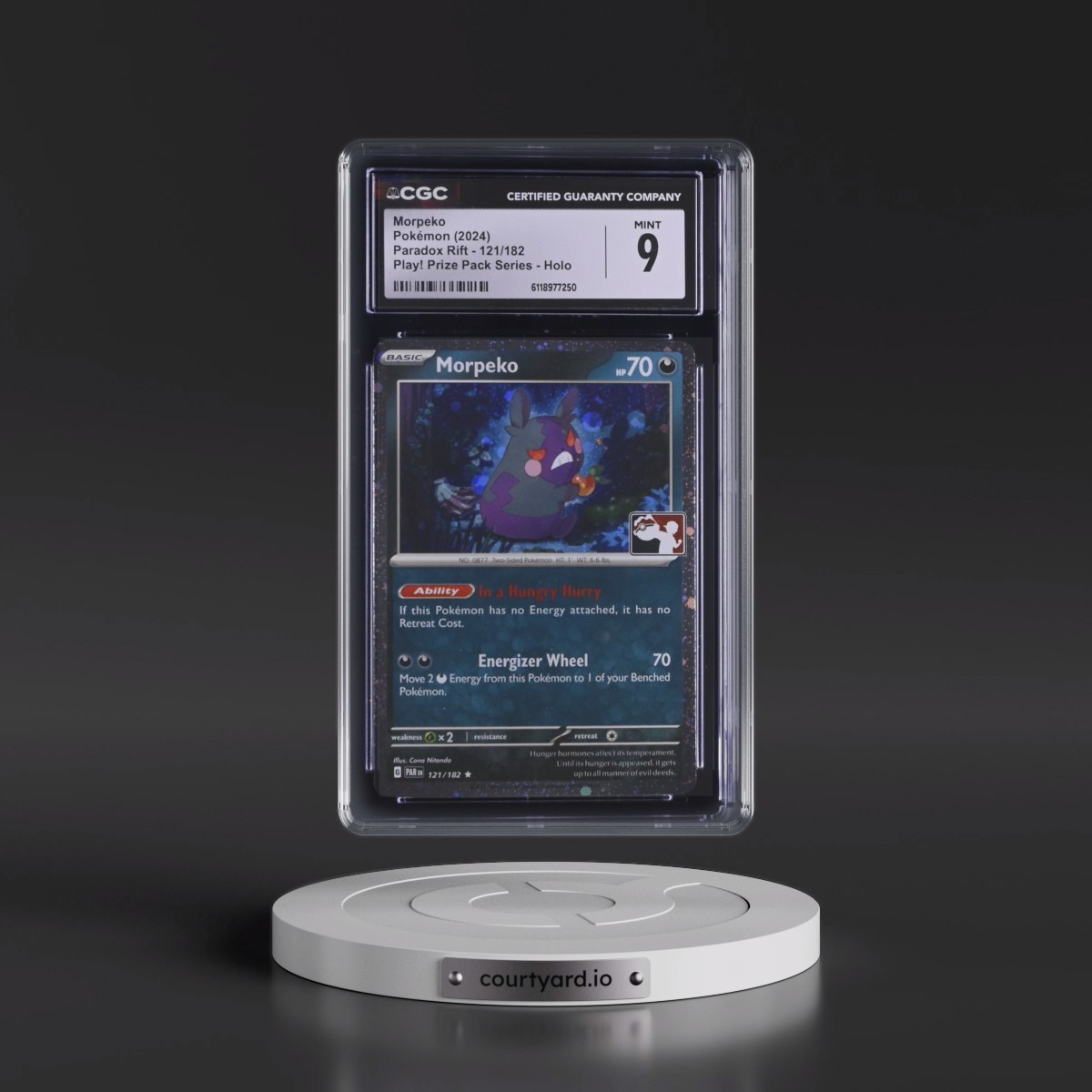 2023 Paradox Rift - PAR EN #121/182 Morpeko - Play! Pokémon Prize Pack Series Holo (CGC 9 MINT)