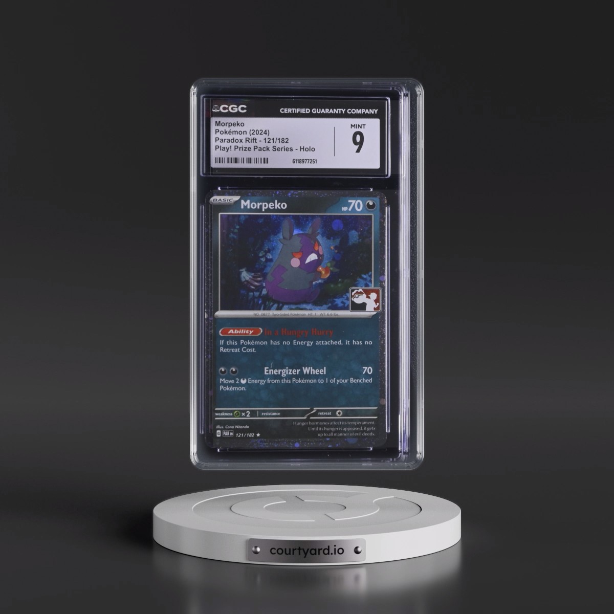 2023 Paradox Rift - PAR EN #121/182 Morpeko - Play! Pokémon Prize Pack Series Holo (CGC 9 MINT)