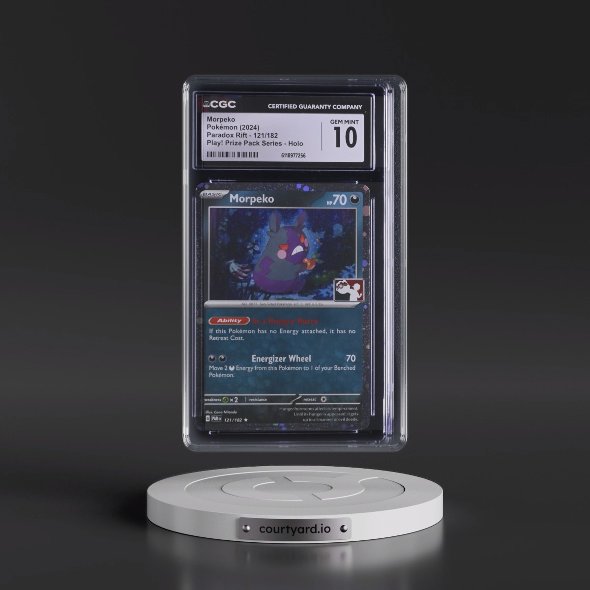 2023 Paradox Rift - PAR EN #121/182 Morpeko - Play! Pokémon Prize Pack Series Holo (CGC 10 GEM MINT)