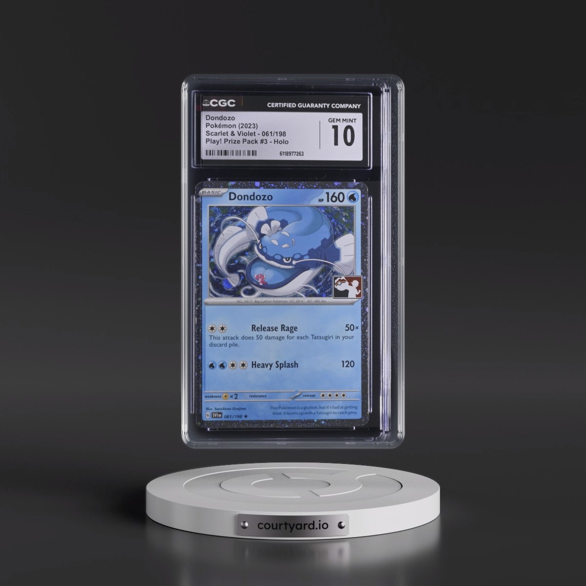 2023 Scarlet & Violet Dondozo - Play! Pokémon Prize Pack (Cosmos Holo) Holo #061/198 CGC 10
