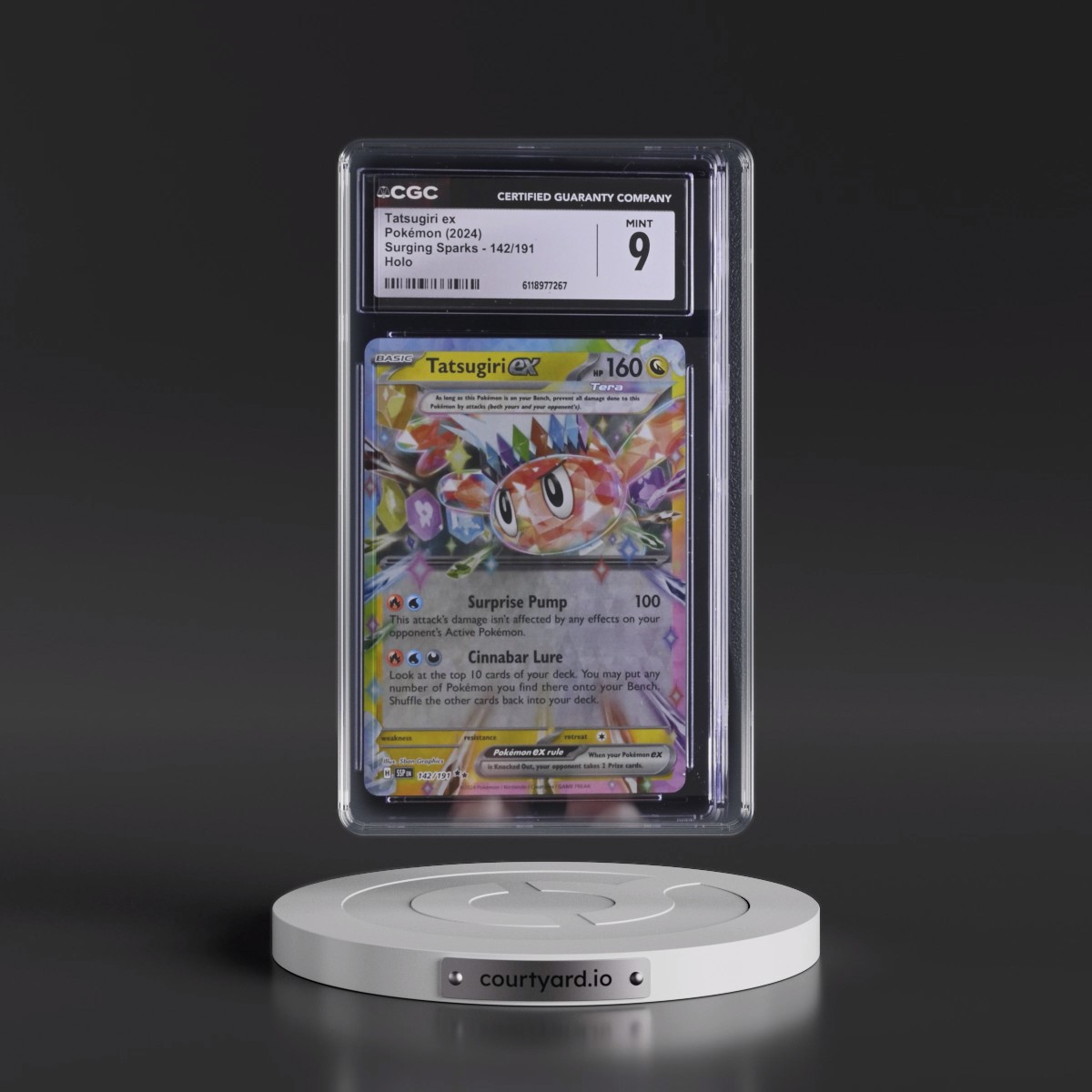 2024 Surging Sparks - SSP EN #142/191 Tatsugiri ex - Holo (CGC 9 MINT)