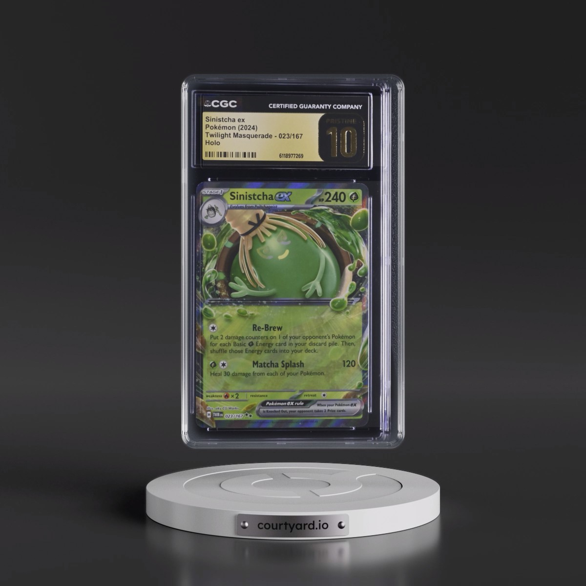 2024 Twilight Masquerade - TWM EN #023/167 Sinistcha ex - Holo (CGC 10 PRISTINE)