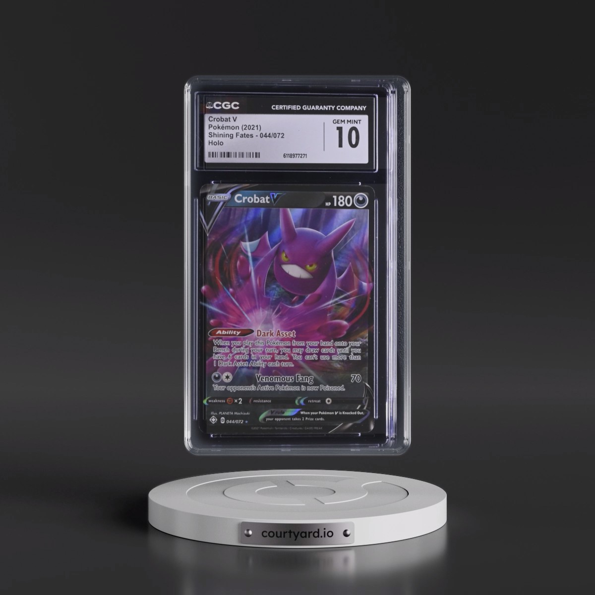 2021 Shining Fates #044/072 Crobat V - Holo (CGC 10 GEM MINT)