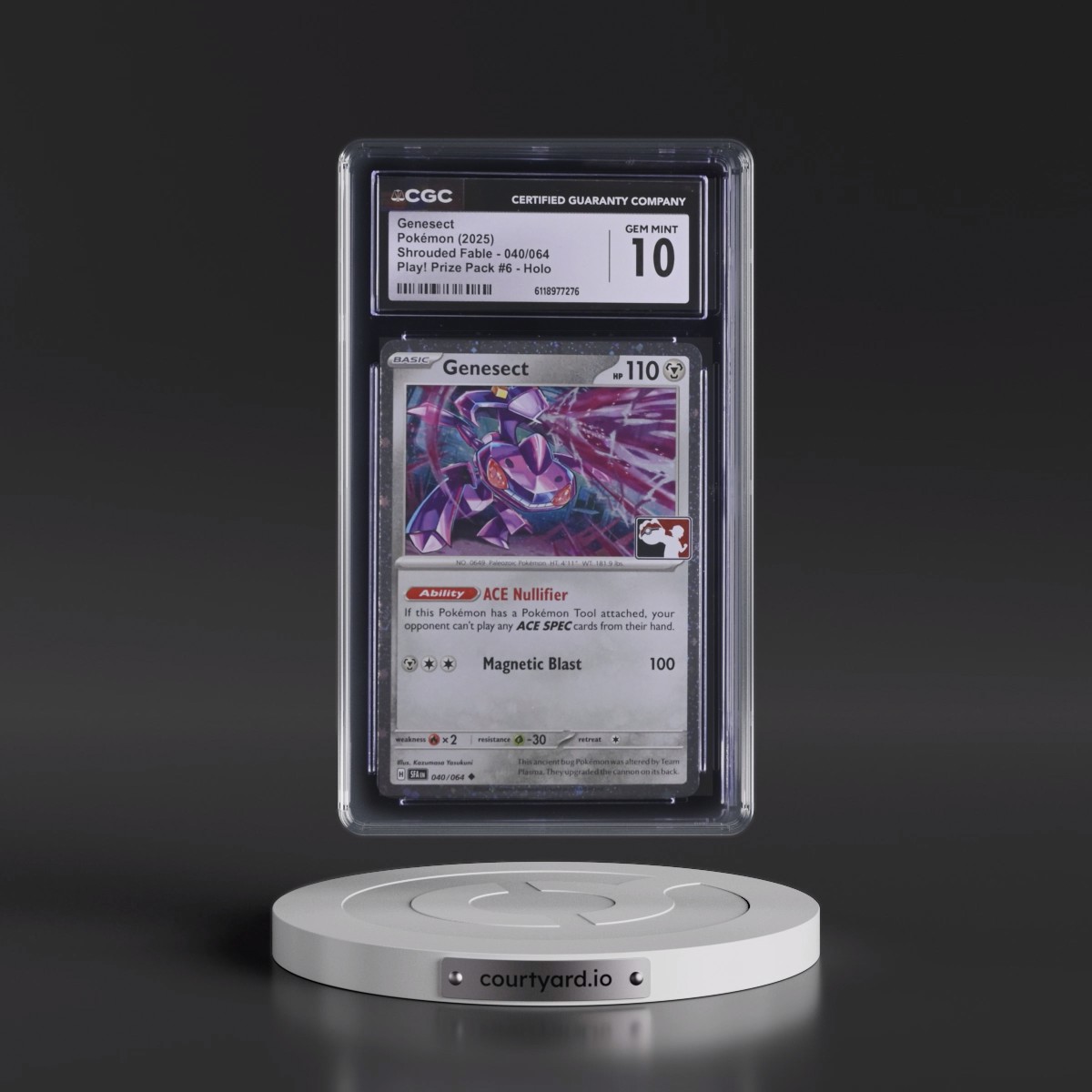 2023 Shrouded Fable - SFA EN #040/064 Genesect - Play! Pokémon Prize Pack #6 (Cosmos Holo) Holo (CGC 10 GEM MINT)