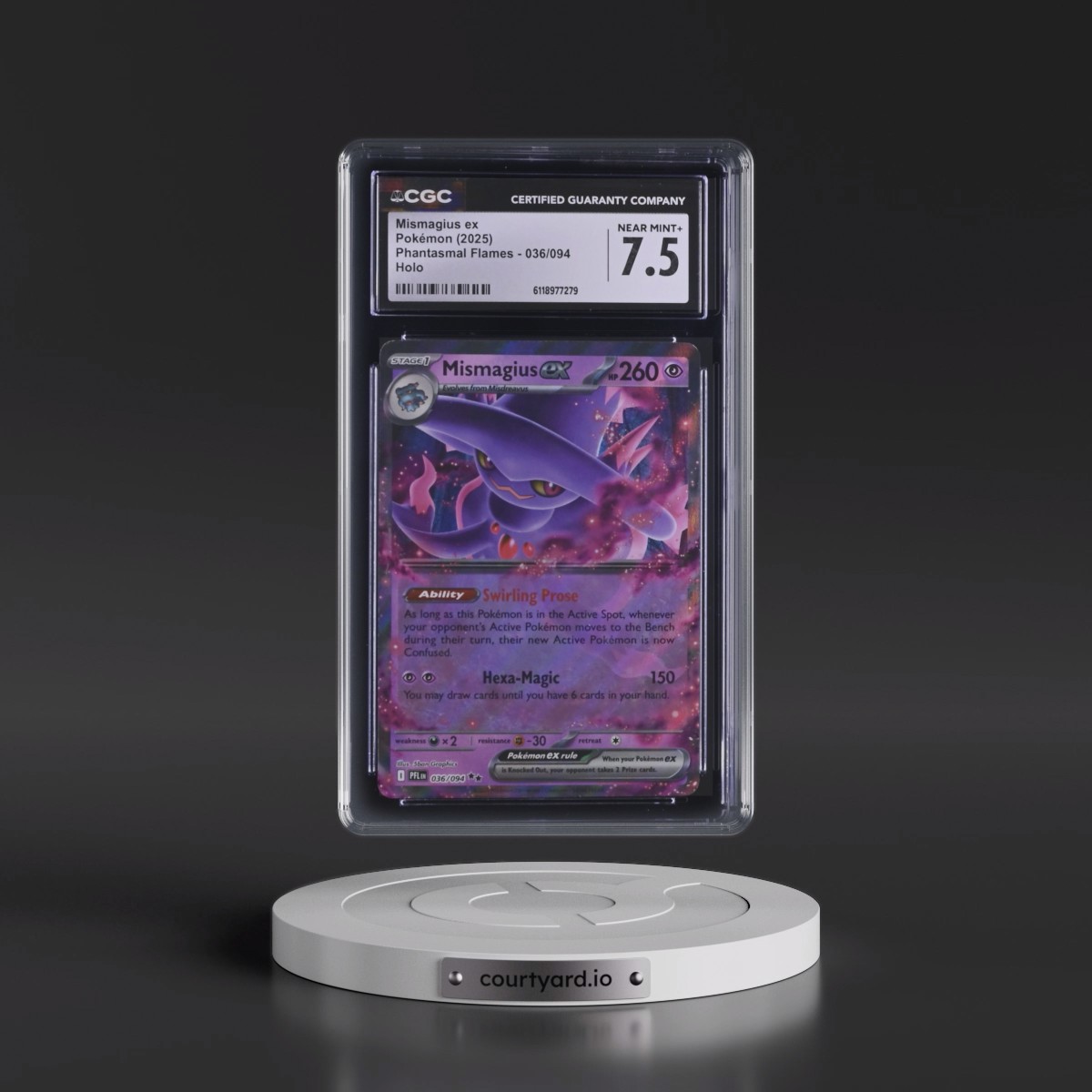2025 Phantasmal Flames - PFL EN #036/094 Mismagius ex - Holo (CGC 7.5 NM+)