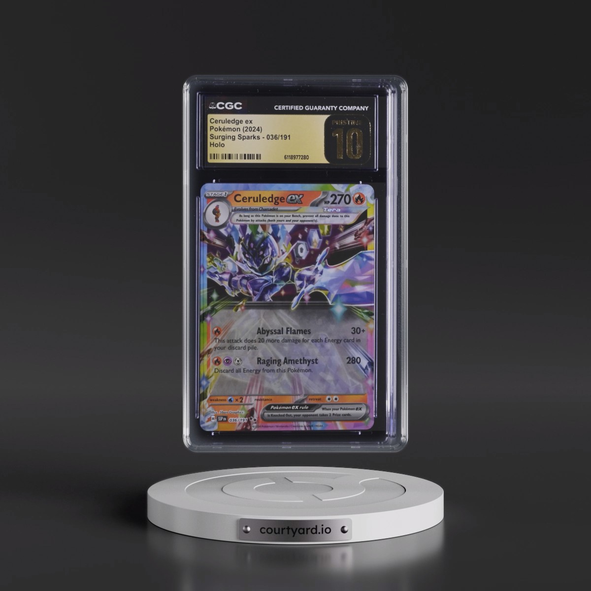 2024 Surging Sparks - SSP EN #036/191 Ceruledge ex - Holo (CGC 10 PRISTINE)