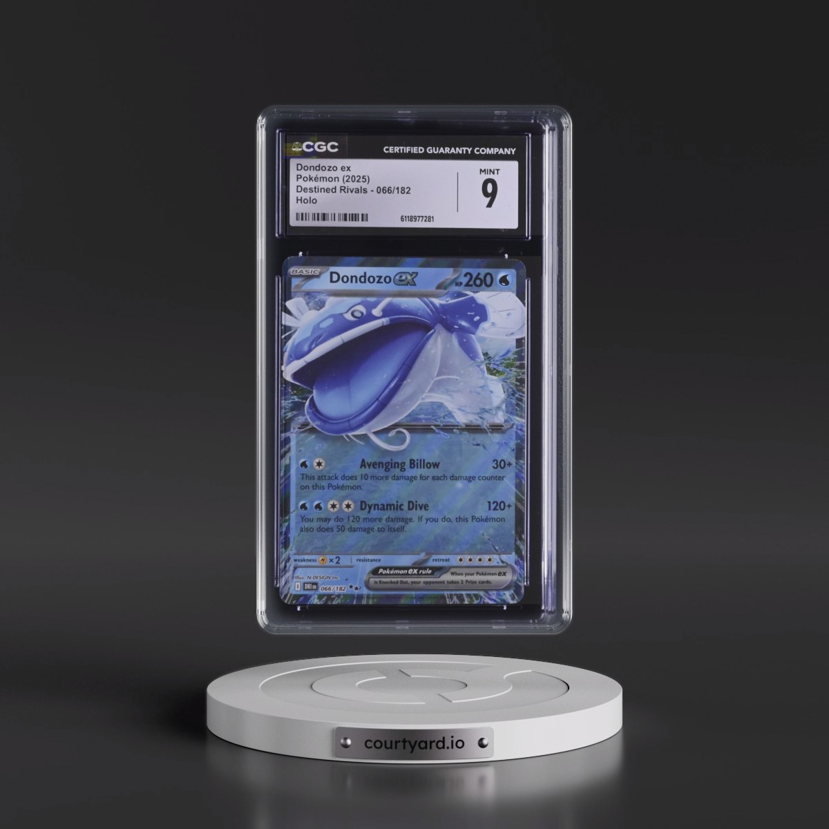 2025 Destined Rivals - DRI EN #066/182 Dondozo ex - Holo (CGC 9 MINT)