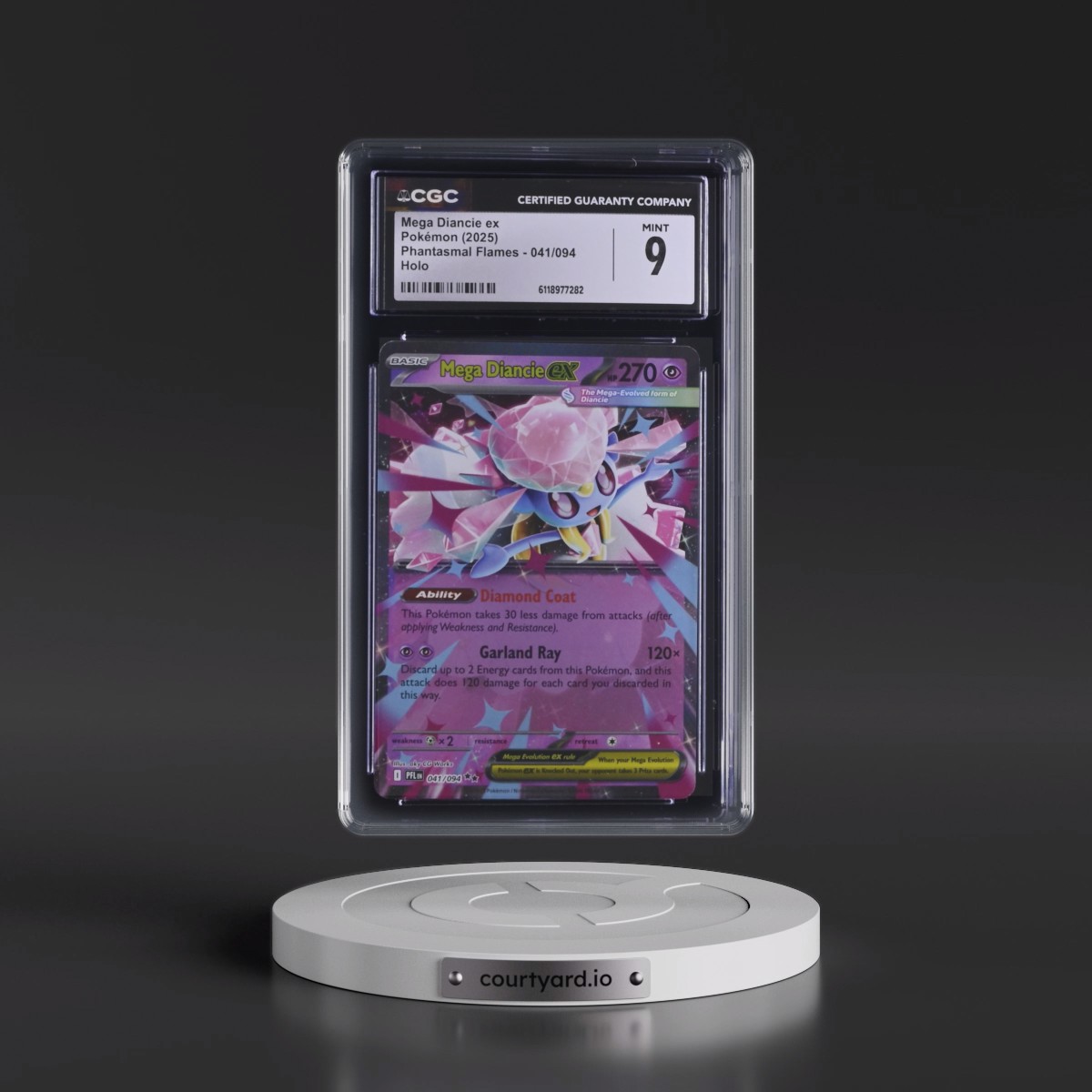 2025 Phantasmal Flames - PFL EN #041/094 Mega Diancie ex - Holo (CGC 9 MINT)
