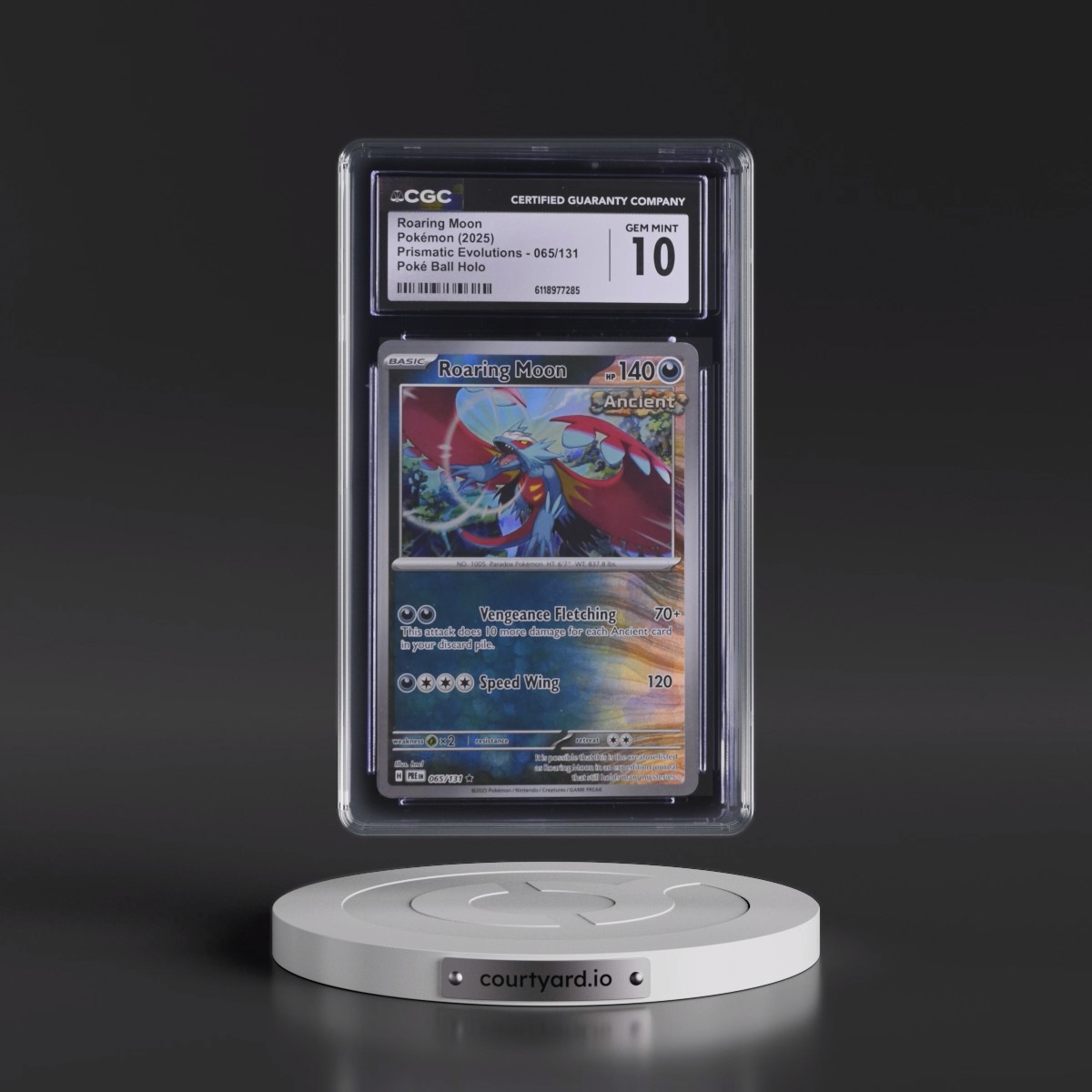 2024 Prismatic Evolutions - PRE EN #065/131 Roaring Moon - Poké Ball Holo (CGC 10 GEM MINT)
