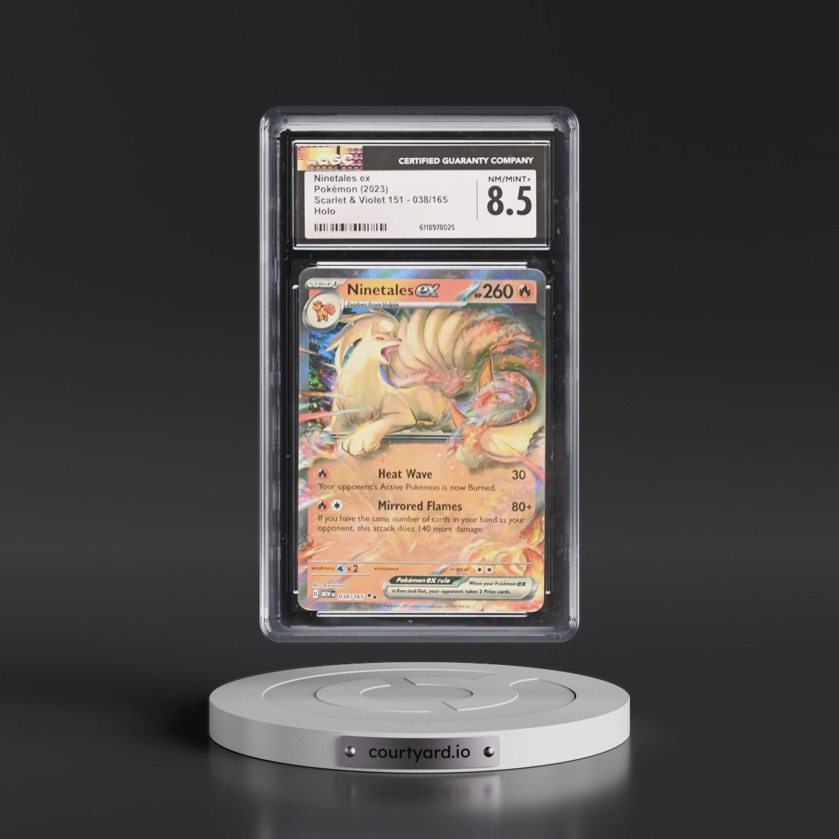 2023 Scarlet & Violet 151 - MEW EN #038/165 Ninetales ex - Holo (CGC 8.5 NM-MT+)