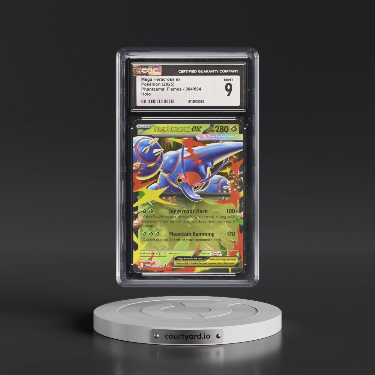 2025 Phantasmal Flames - PFL EN #004/094 Mega Heracross ex - Holo (CGC 9 MINT)