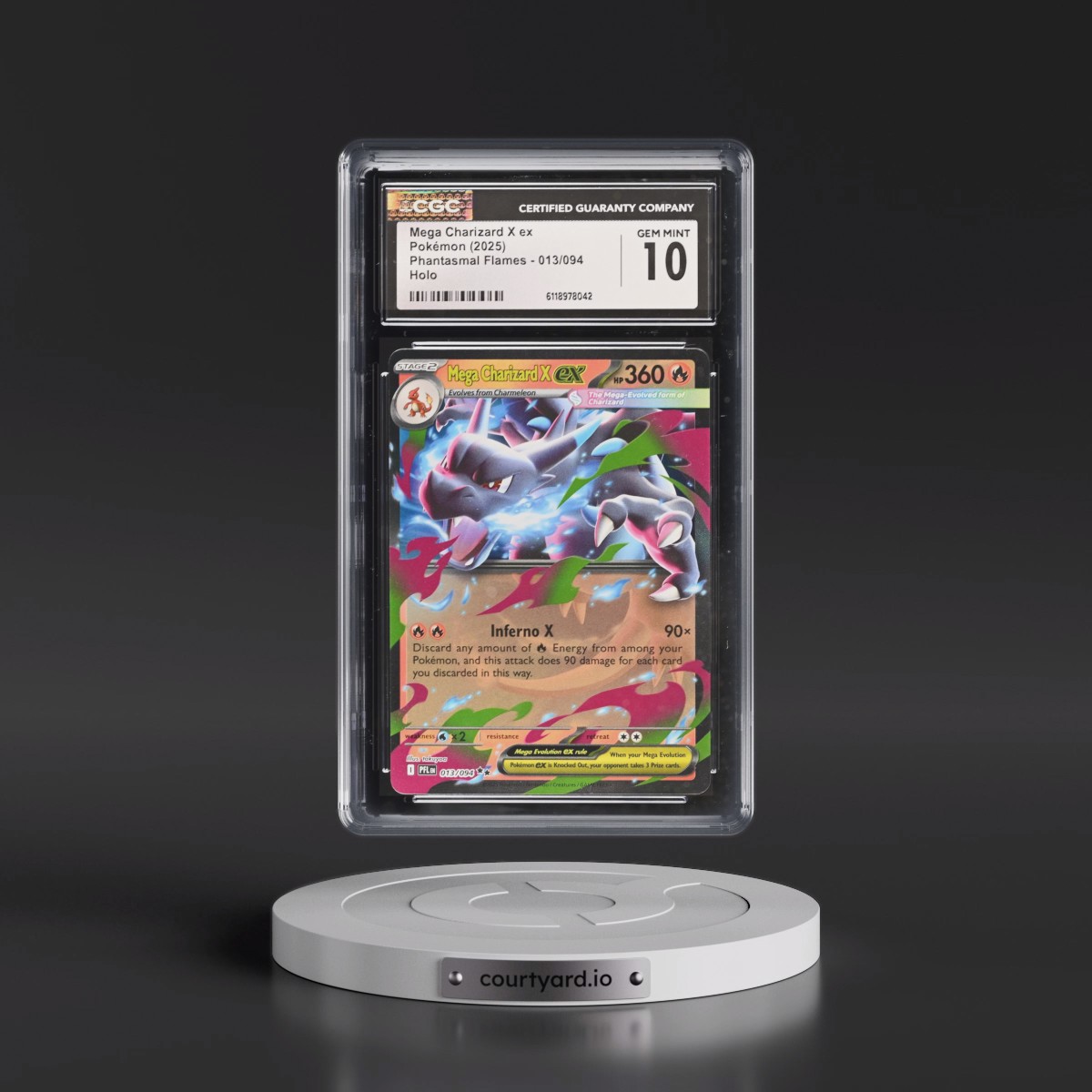 2025 Phantasmal Flames - PFL EN #013/094 Mega Charizard X ex - Holo (CGC 10 GEM MINT)