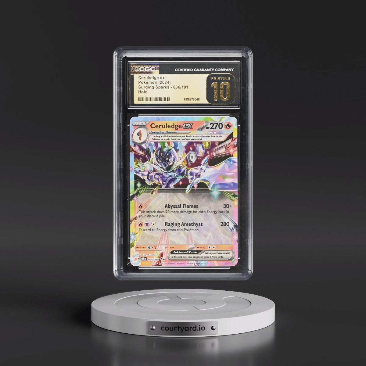 2024 Surging Sparks - SSP EN #036/191 Ceruledge ex - Holo (CGC 10 PRISTINE)