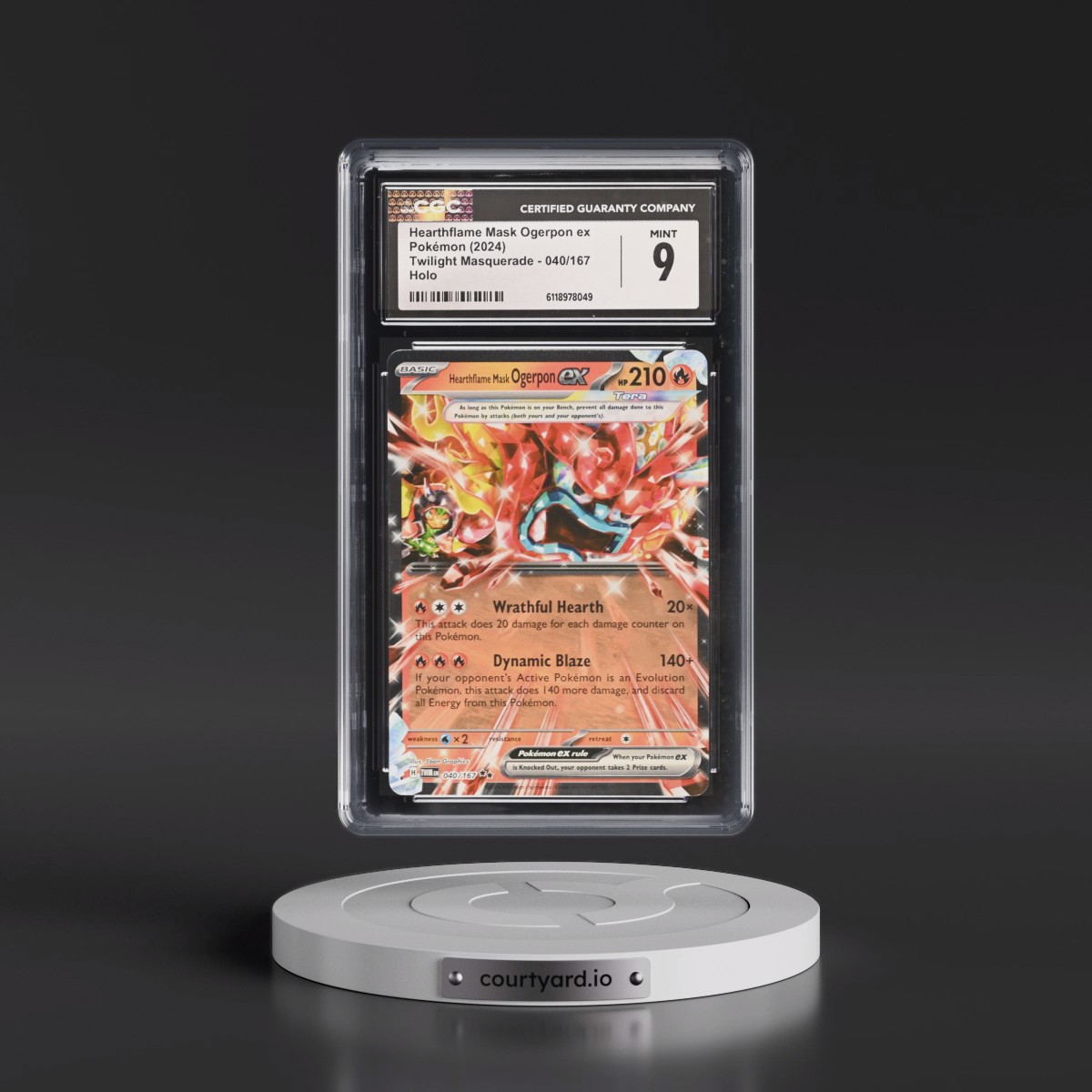 2024 Twilight Masquerade - TWM EN #040/167 Hearthflame Mask Ogerpon ex - Holo (CGC 9 MINT)