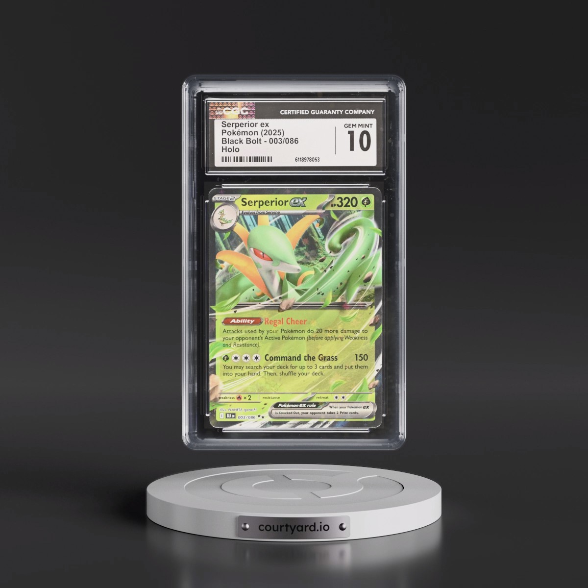 2025 Black Bolt - BLK EN #003/086 Serperior ex - Holo (CGC 10 GEM MINT)