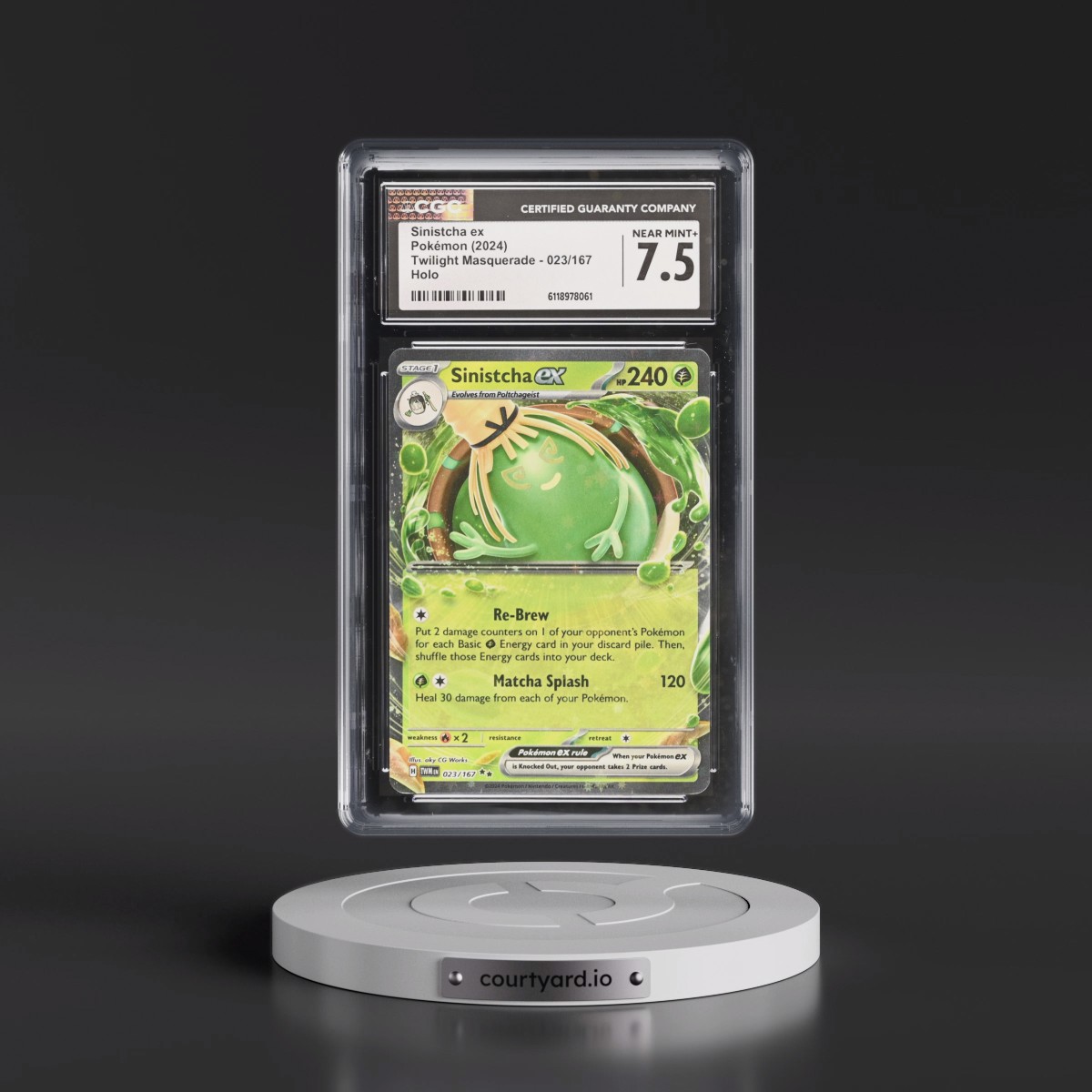 2024 Twilight Masquerade - TWM EN #023/167 Sinistcha ex - Holo (CGC 7.5 NM+)