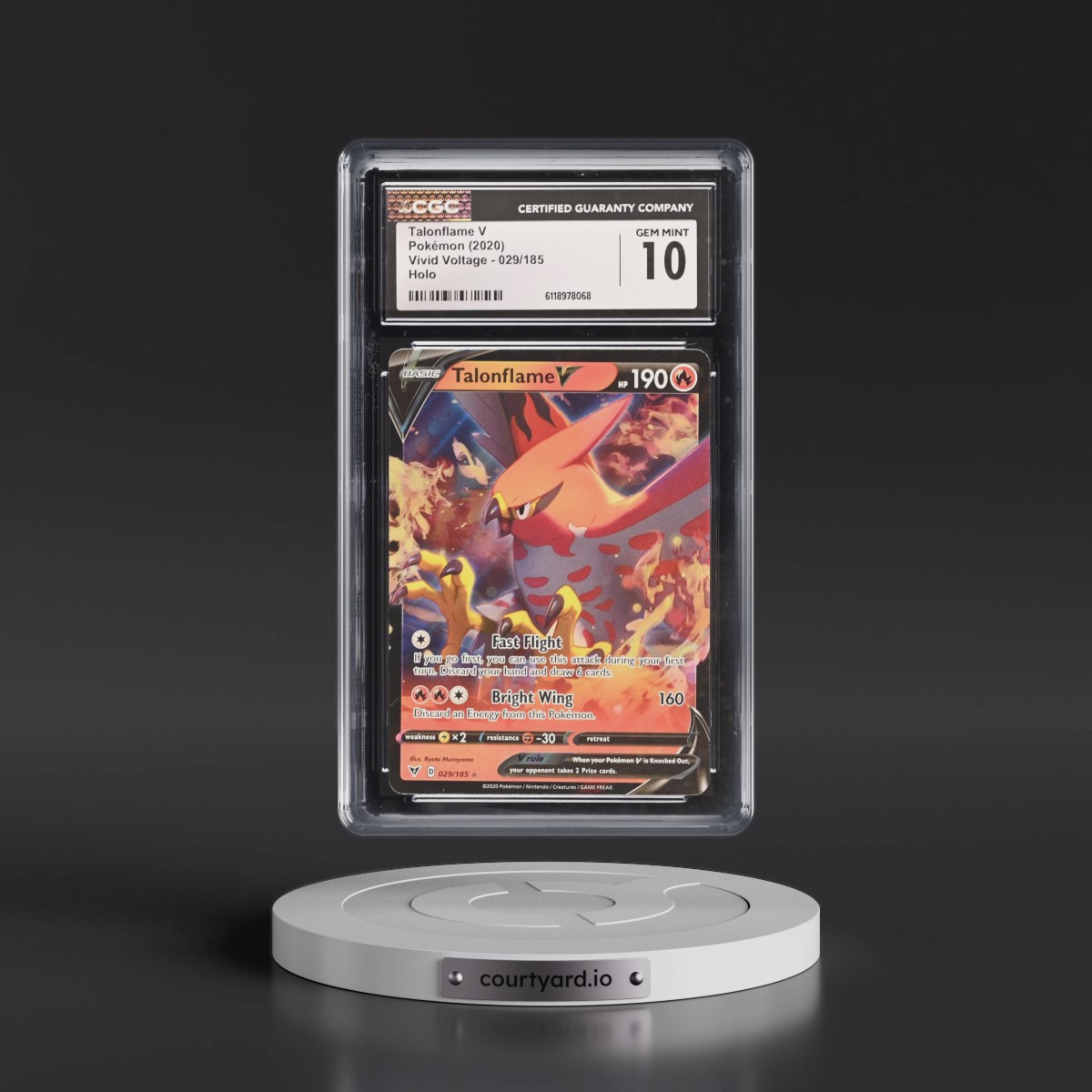 2020 Vivid Voltage #029/185 Talonflame V - Holo (CGC 10 GEM MINT)
