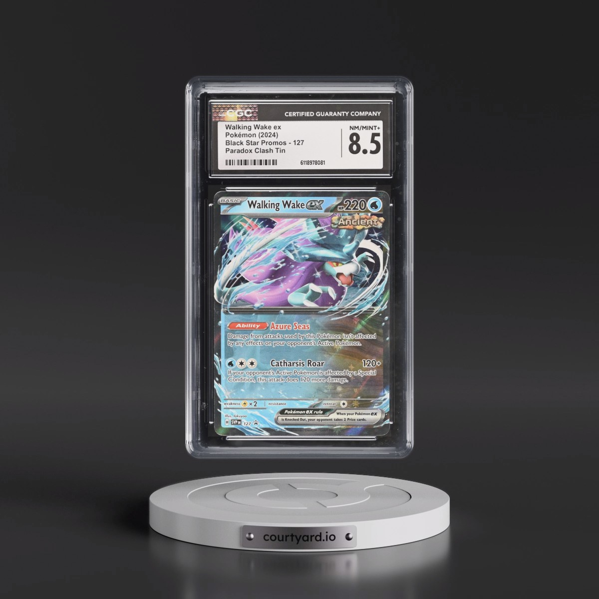 2023 Black Star Promos - Scarlet & Violet SVP EN #127 Walking Wake ex - Paradox Clash Tin (CGC 8.5 NM-MT+)