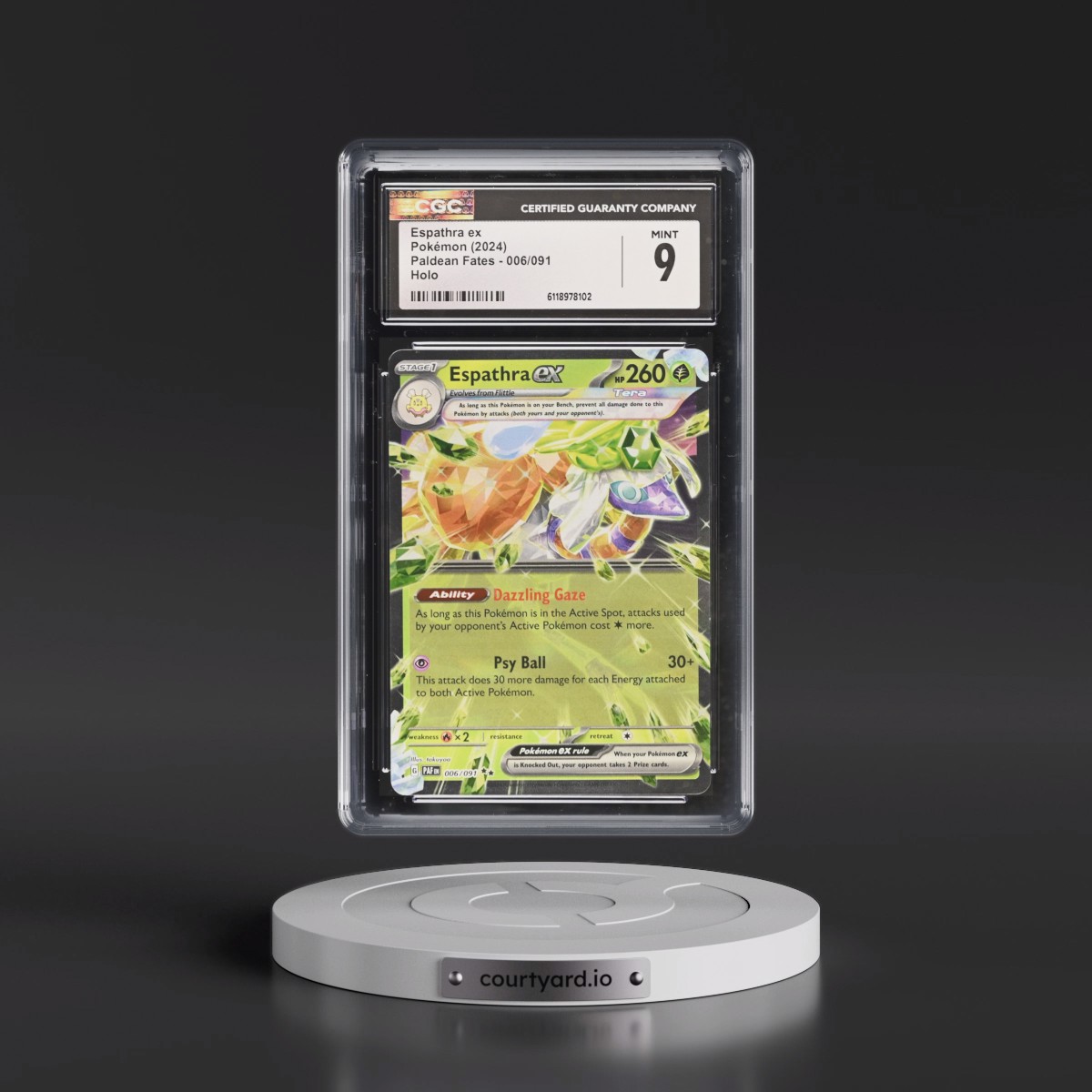 2024 Paldean Fates - PAF EN #006/091 Espathra ex - Holo (CGC 9 MINT)