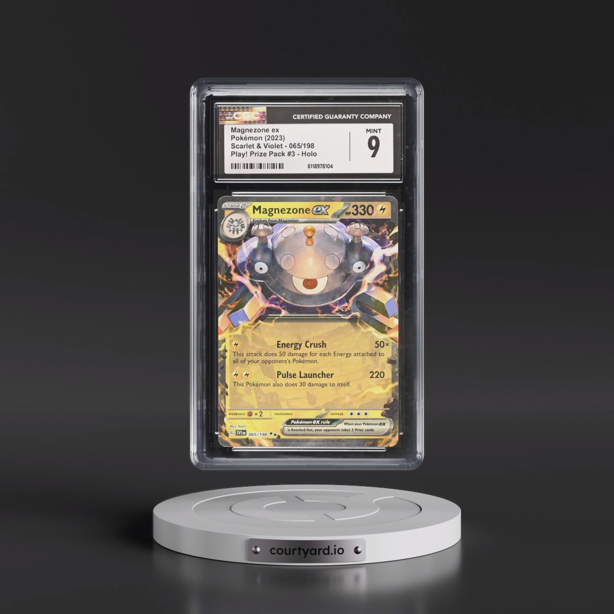 2023 Scarlet & Violet #065/198 Magnezone ex - Play! Pokémon Prize Pack #3 Holo (CGC 9 MINT)