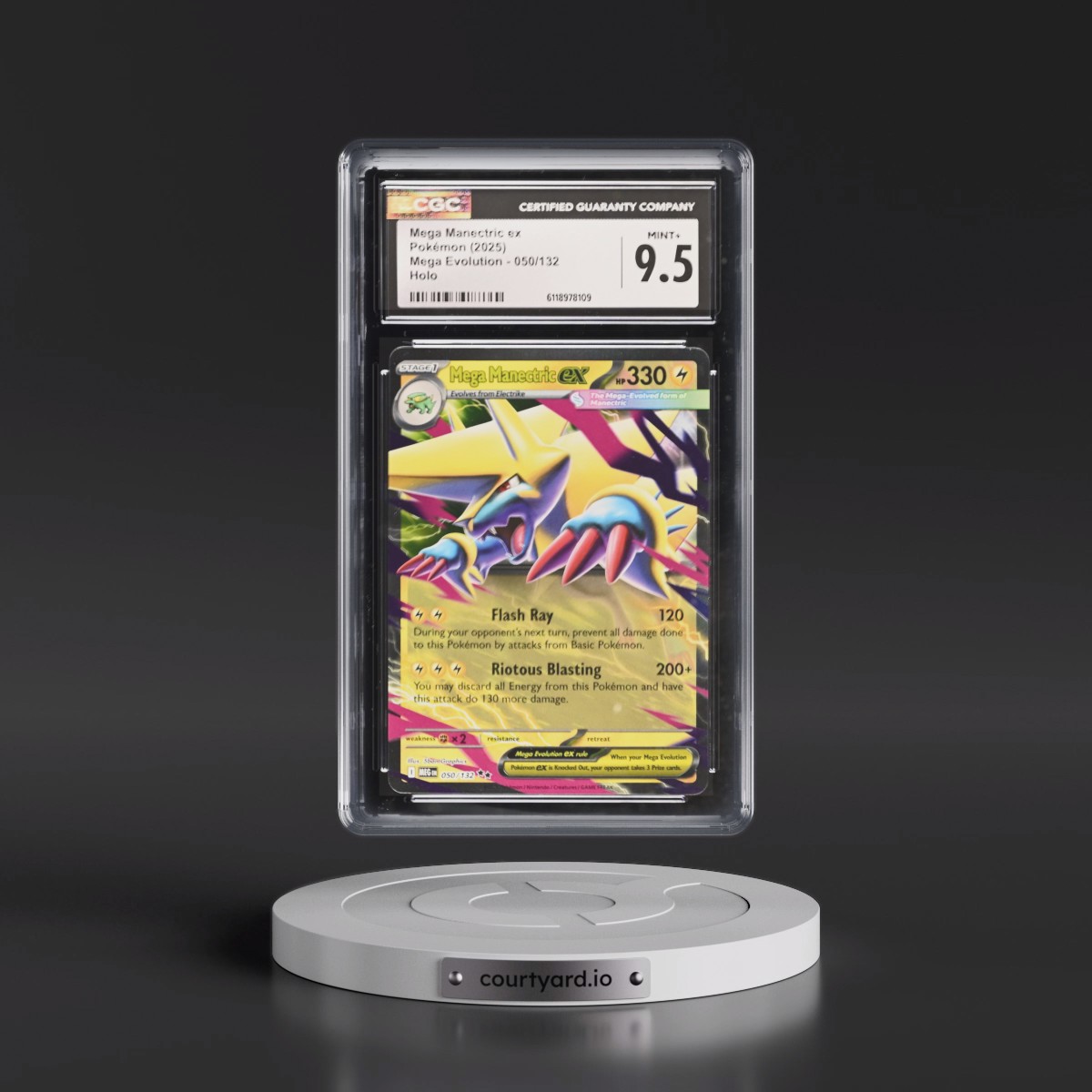 2025 Mega Evolution - MEG EN #050/132 Mega Manectric ex - Holo (CGC 9.5 MINT+)
