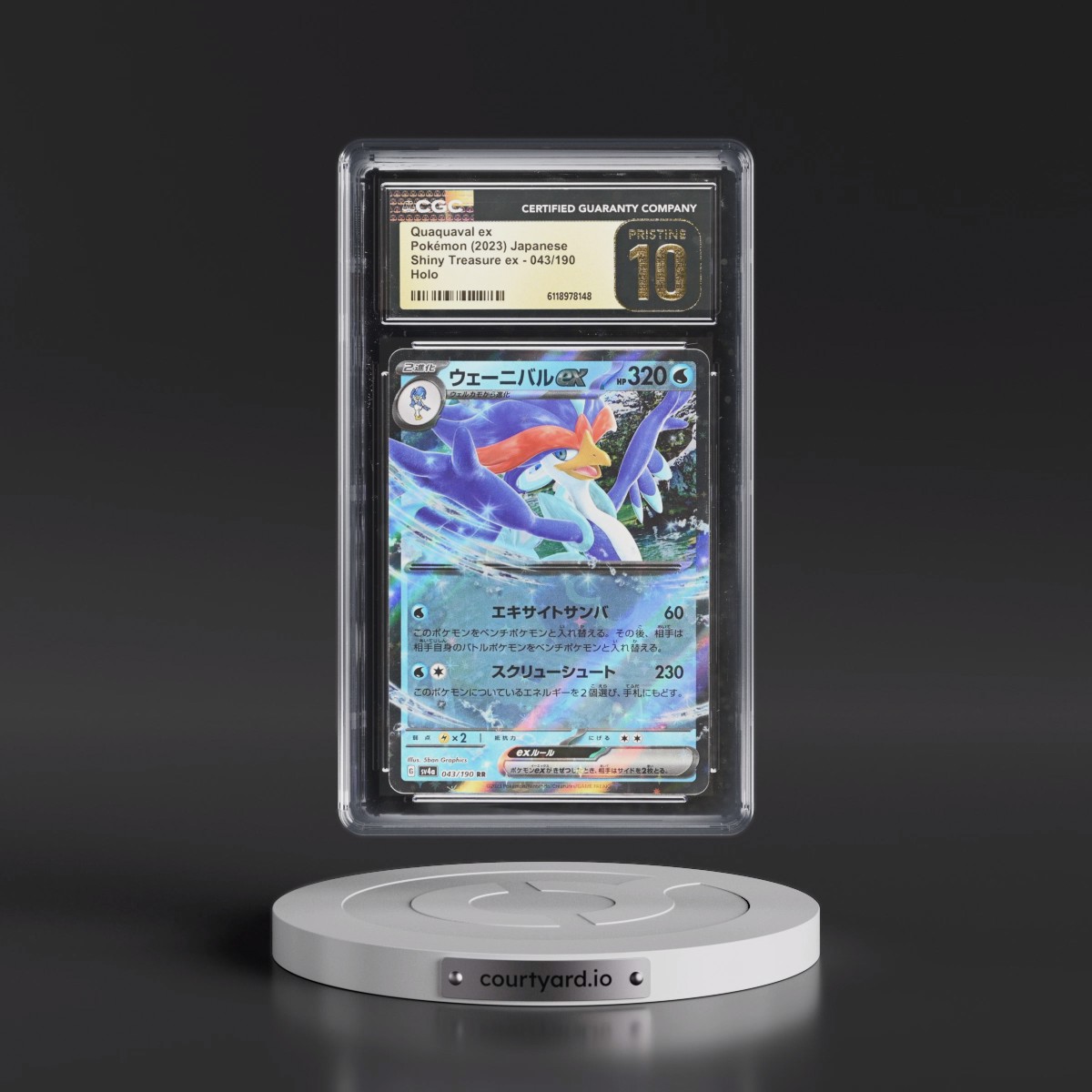 2023 Shiny Treasure ex #043/190 Quaquaval ex - Holo (CGC 10 PRISTINE)