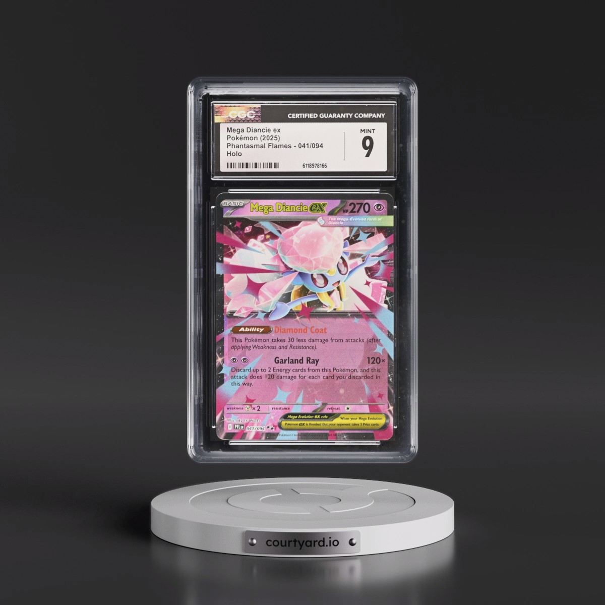 2025 Phantasmal Flames - PFL EN #041/094 Mega Diancie ex - Holo (CGC 9 MINT)