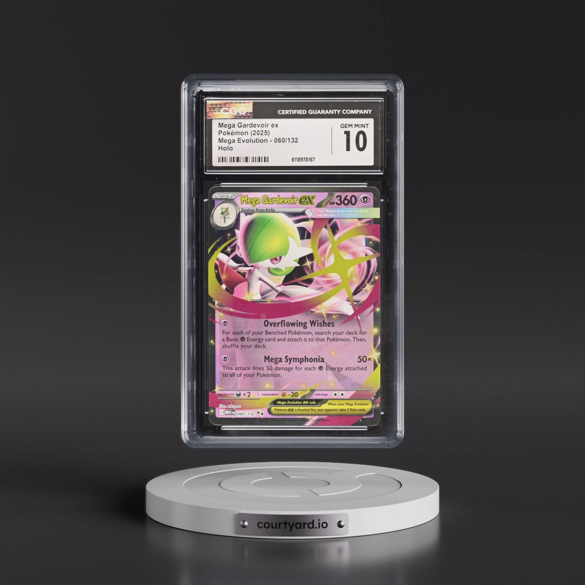 2025 Mega Evolution - MEG EN #060/132 Mega Gardevoir ex - Holo (CGC 10 GEM MINT)