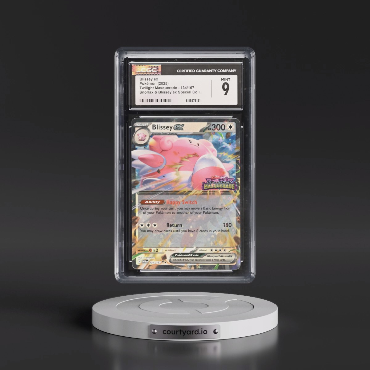 2024 Twilight Masquerade - TWM EN #134/167 Blissey ex - Snorlax & Blissey ex Special Collection (Set Stamp) (Holo) (CGC 9 MINT)