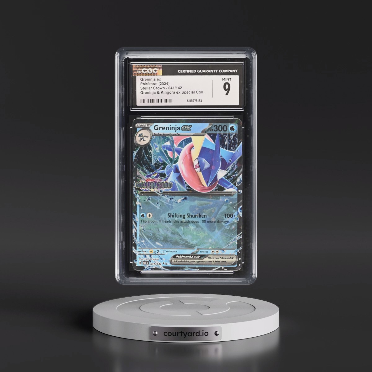 2024 Stellar Crown - SCR EN #041/142 Greninja ex - Greninja & Kingdra ex Special Collection (Set Stamp) (Holo) (CGC 9 MINT)