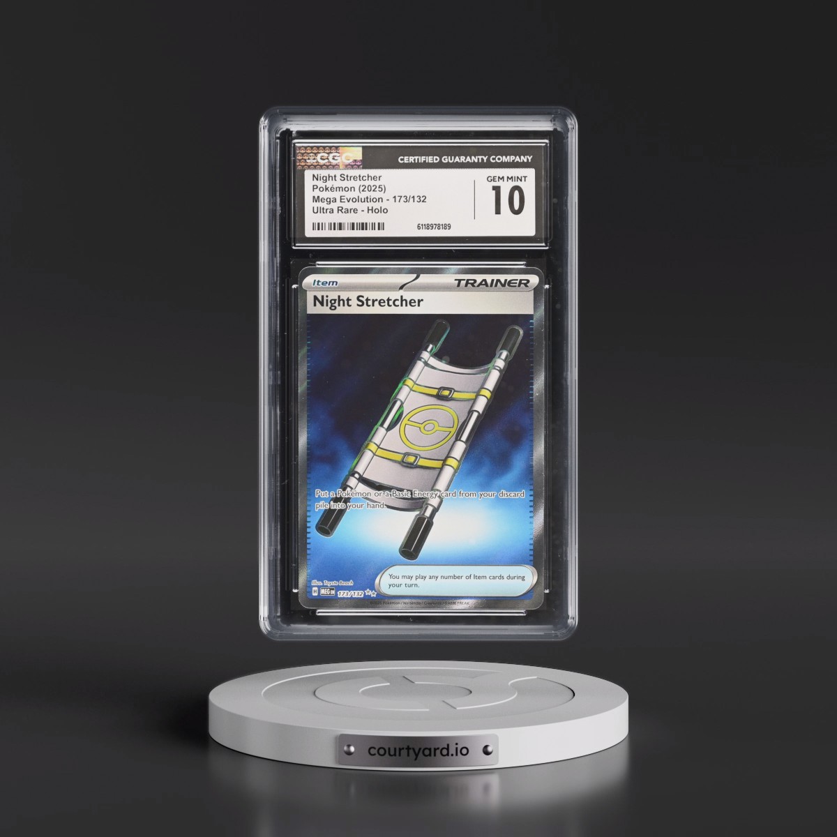2025 Mega Evolution - MEG EN #173/132 Night Stretcher - Ultra Rare Holo (CGC 10 GEM MINT)