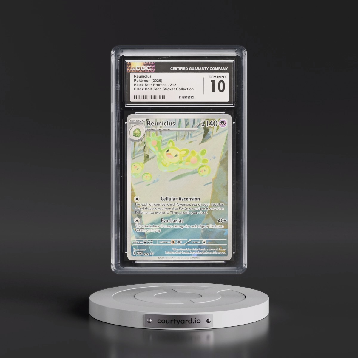 2023 Black Star Promos - Scarlet & Violet SVP EN #212 Reuniclus - Black Bolt Tech Sticker Collection (Holo) (CGC 10 GEM MINT)