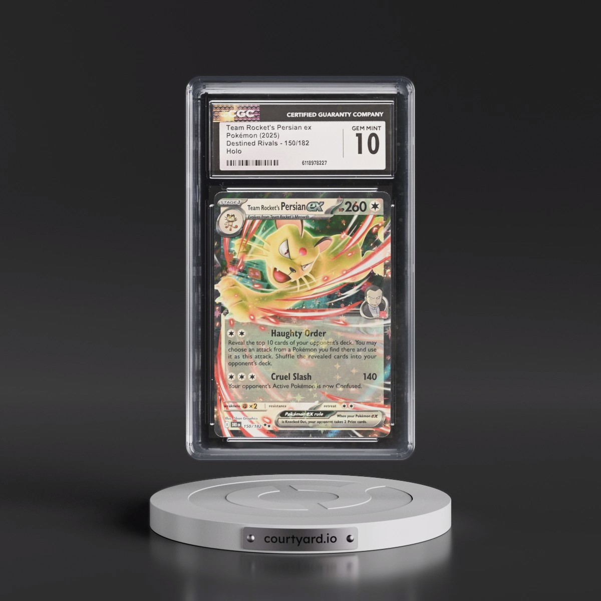 2025 Destined Rivals - DRI EN #150/182 Team Rocket's Persian ex - Holo (CGC 10 GEM MINT)