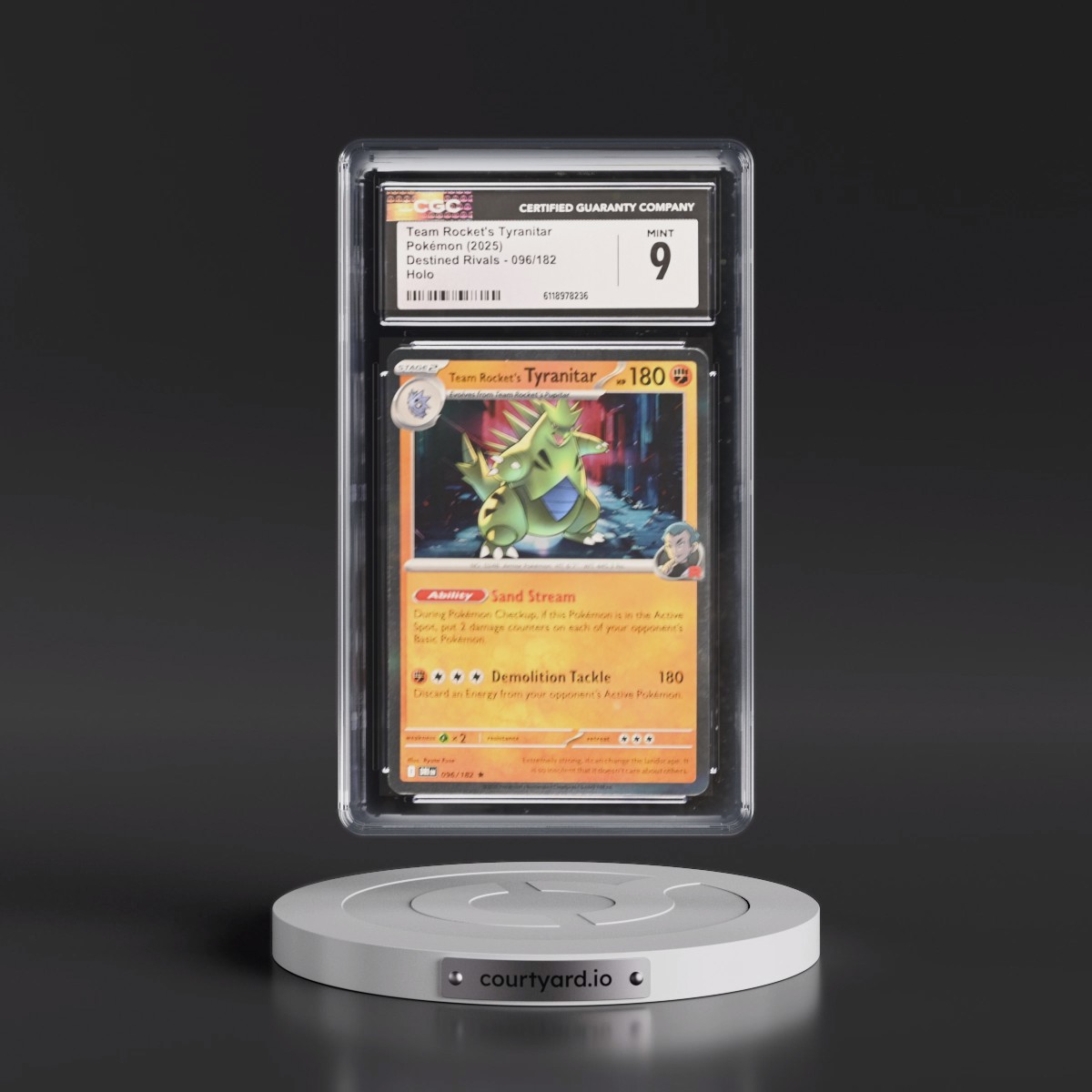 2025 Destined Rivals - DRI EN #096/182 Team Rocket's Tyranitar - Holo (CGC 9 MINT)