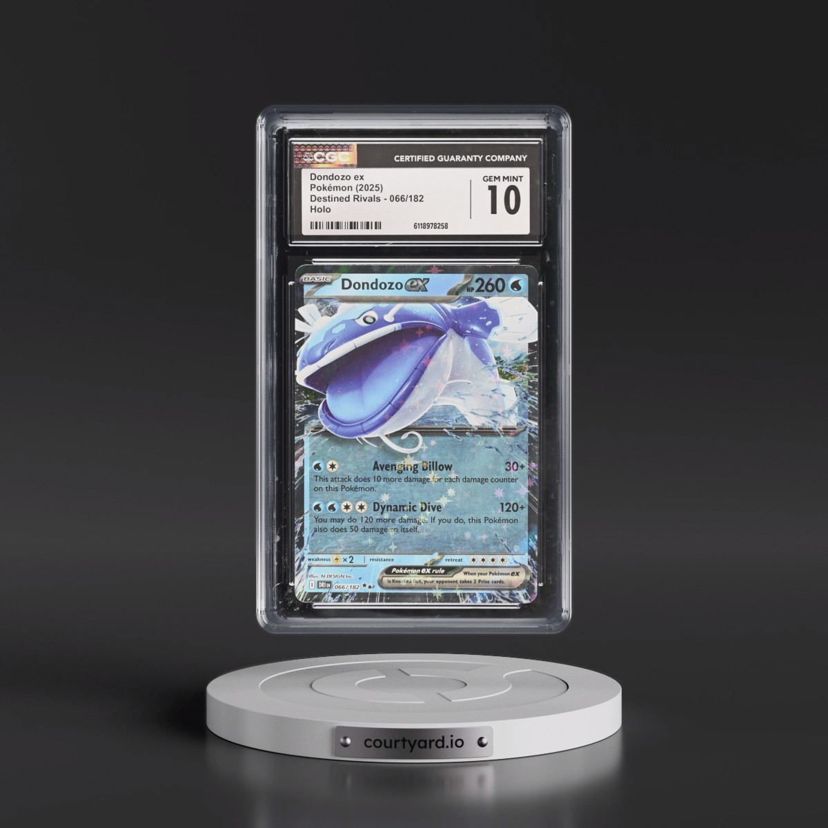 2025 Destined Rivals - DRI EN #066/182 Dondozo ex - Holo (CGC 10 GEM MINT)