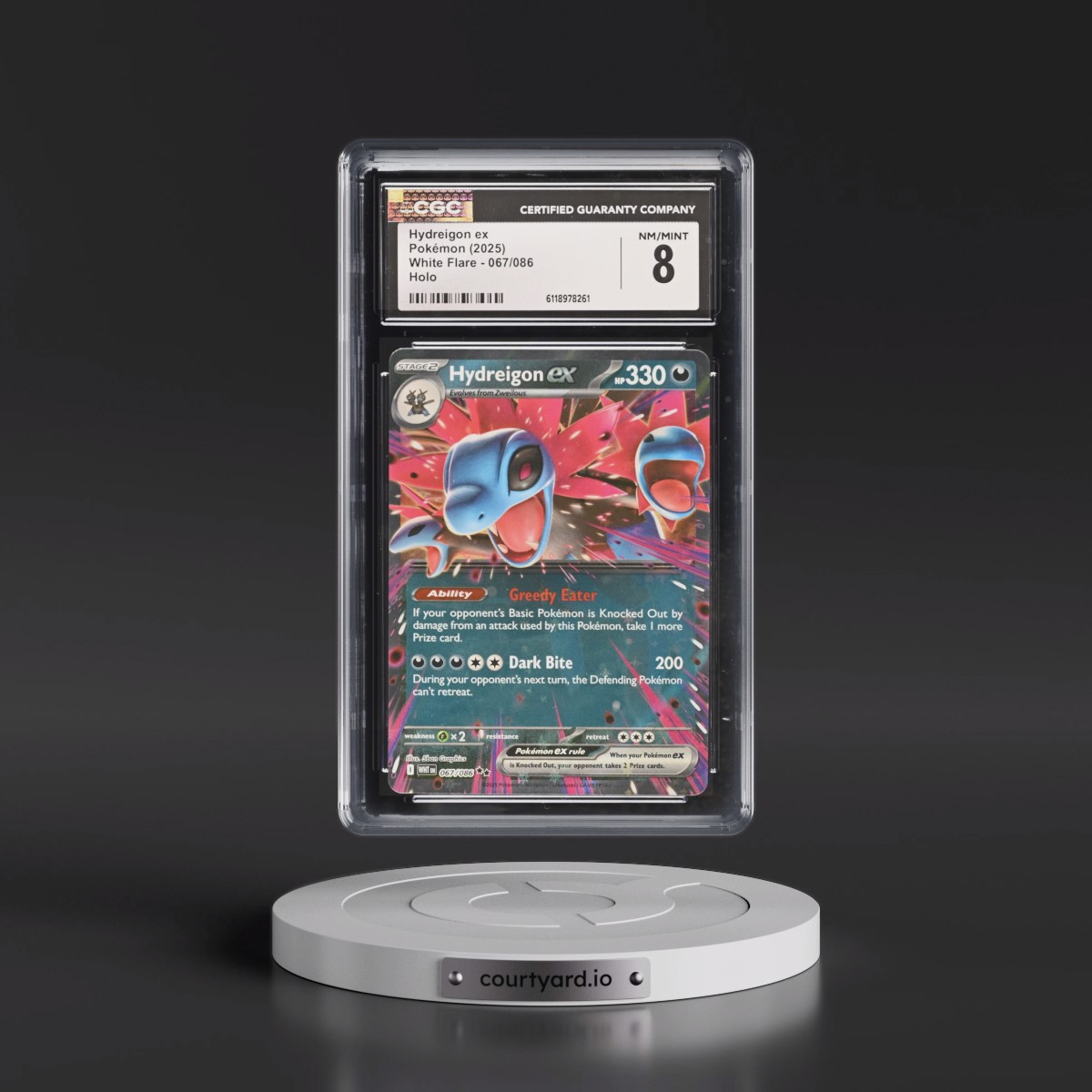 2025 White Flare - WHT EN #067/086 Hydreigon ex - Holo (CGC 8 NM-MT)