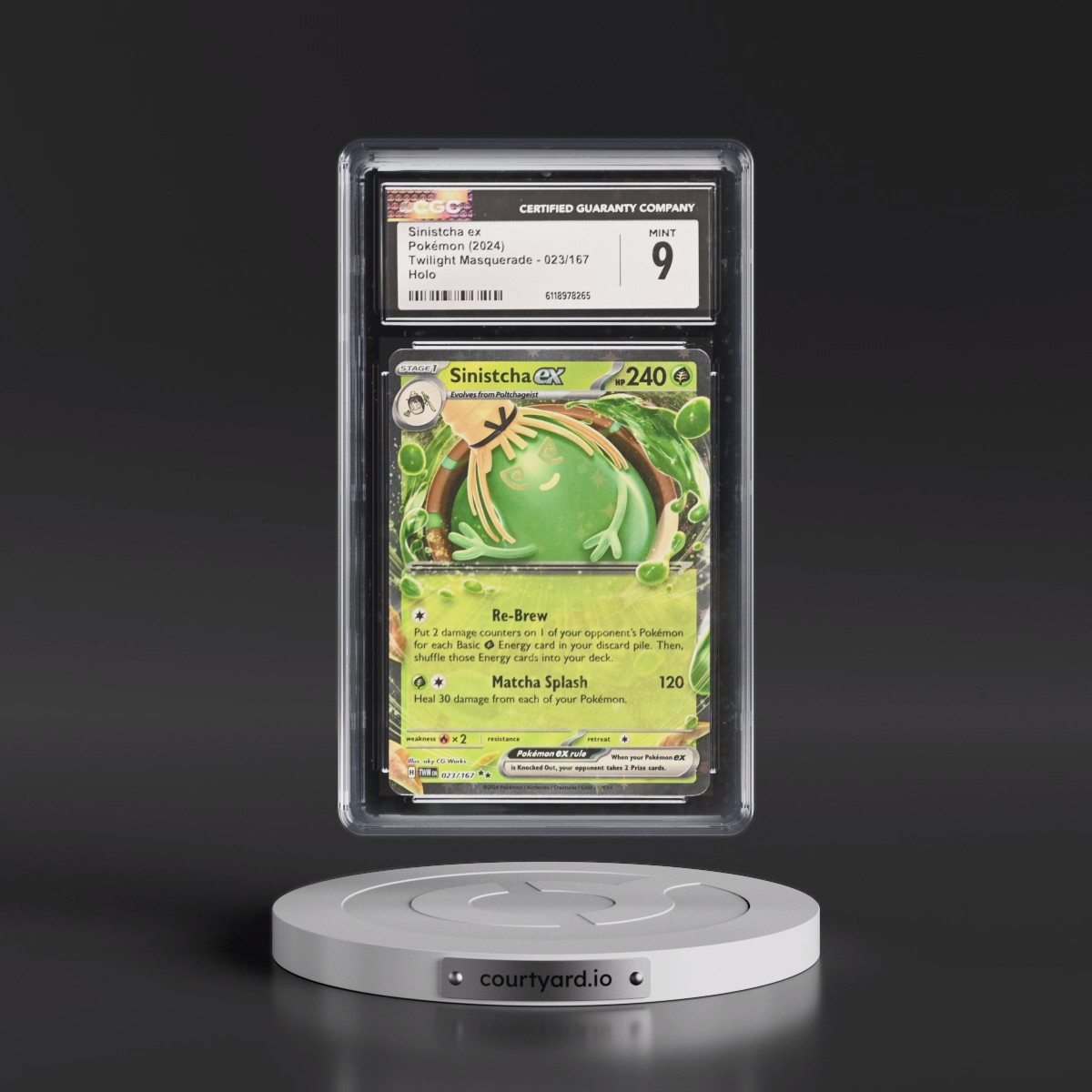 2024 Twilight Masquerade - TWM EN #023/167 Sinistcha ex - Holo (CGC 9 MINT)