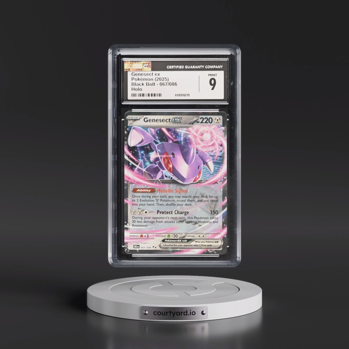 2025 Black Bolt - BLK EN #067/086 Genesect ex - Holo (CGC 9 MINT)