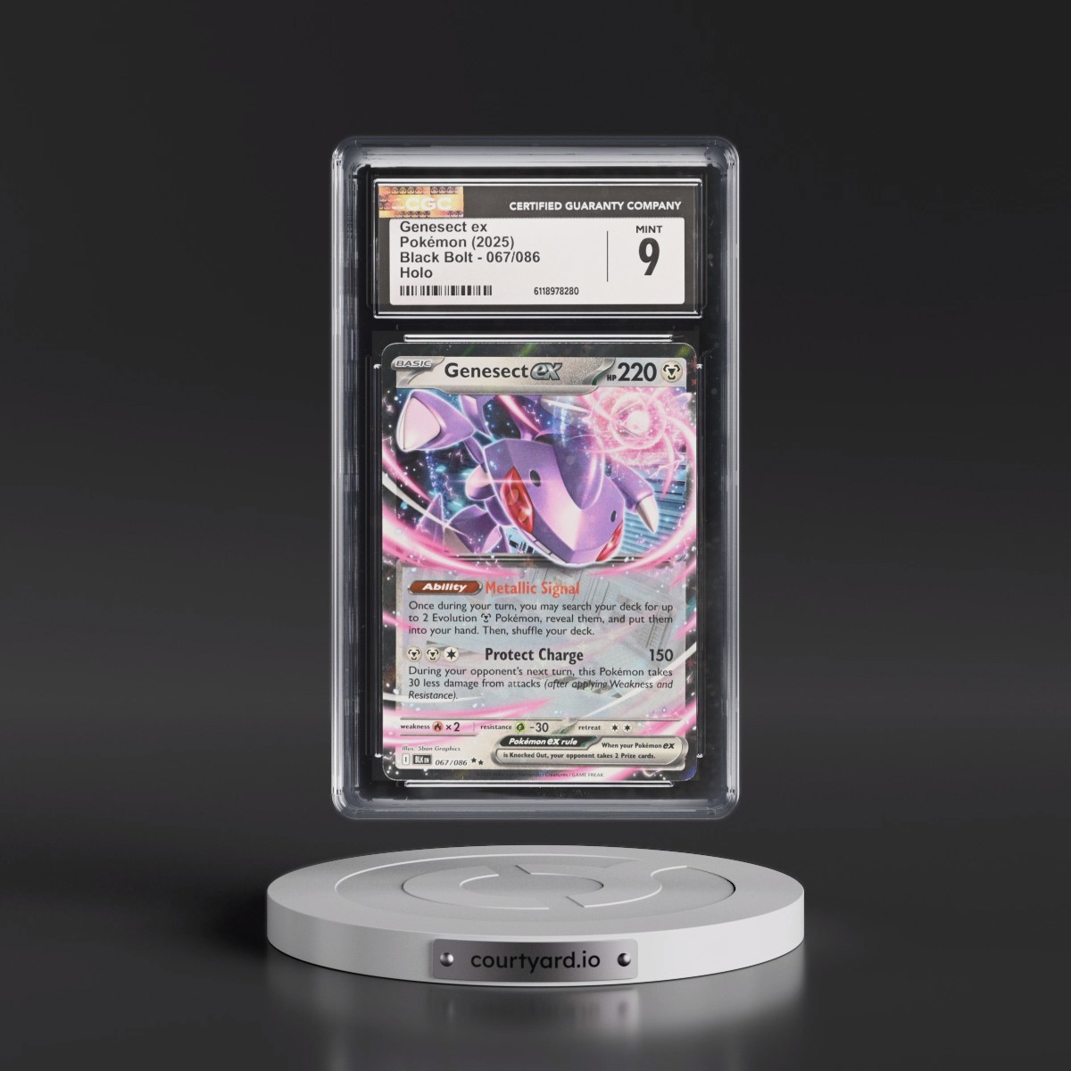 2025 Black Bolt - BLK EN #067/086 Genesect ex - Holo (CGC 9 MINT)