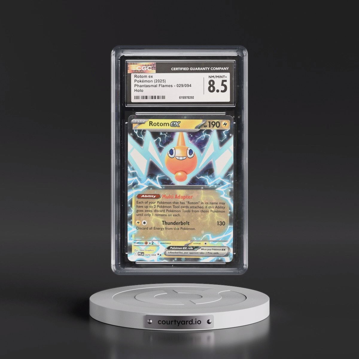 2025 Phantasmal Flames - PFL EN #029/094 Rotom ex - Holo (CGC 8.5 NM-MT+)