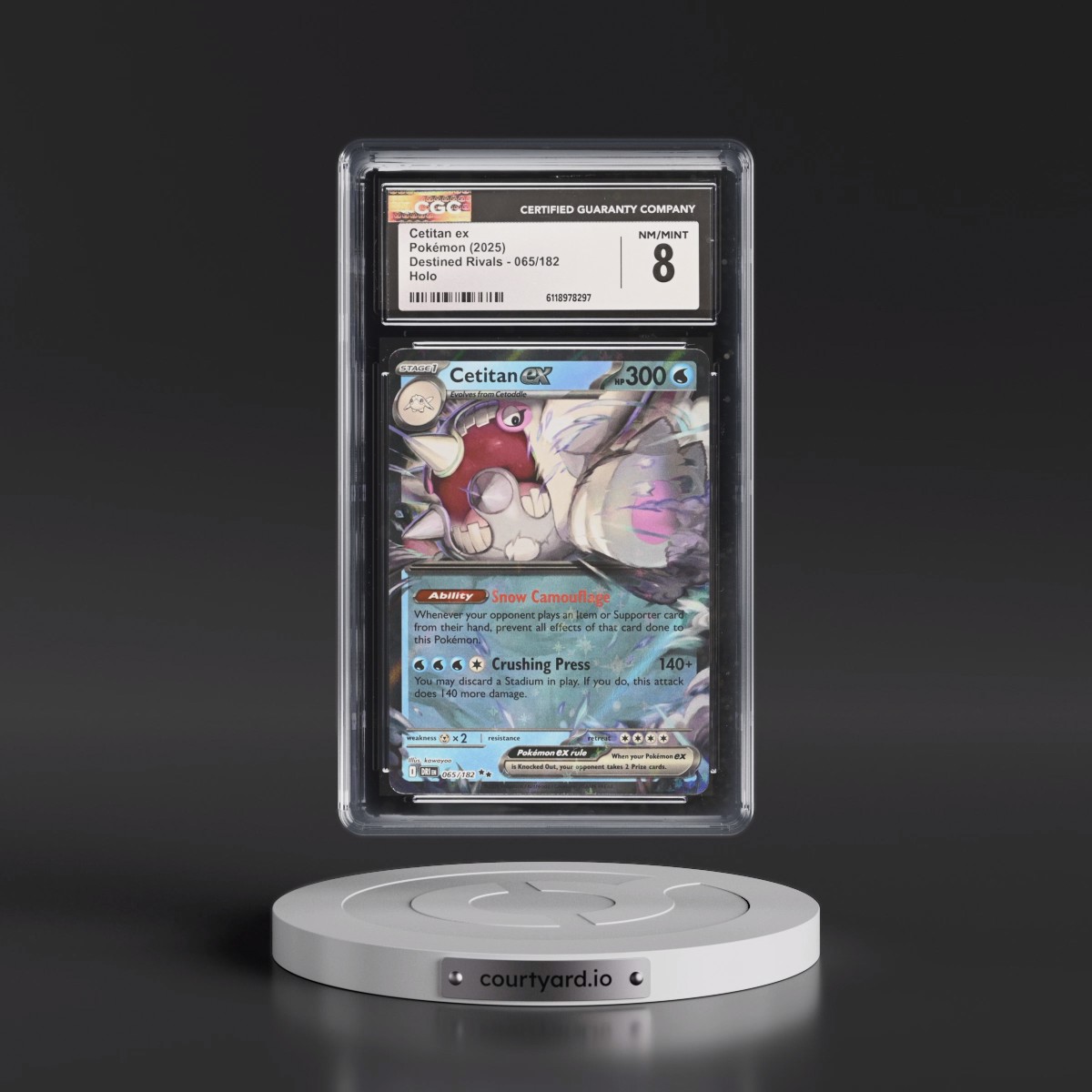2025 Destined Rivals - DRI EN #065/182 Cetitan ex - Holo (CGC 8 NM-MT)