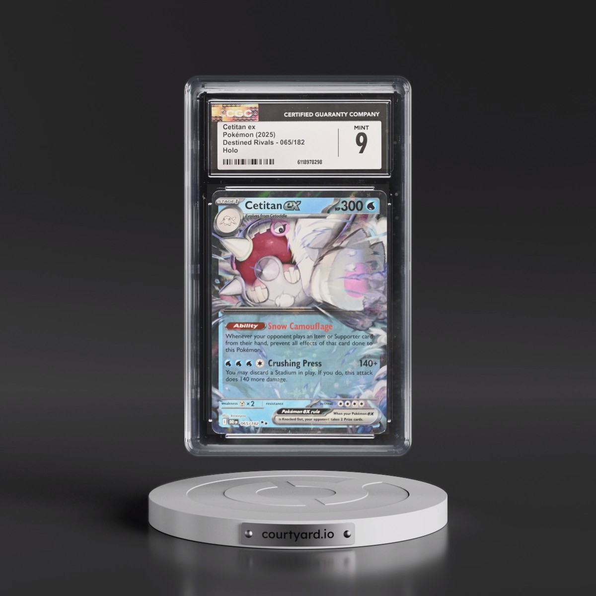 2025 Destined Rivals - DRI EN #065/182 Cetitan ex - Holo (CGC 9 MINT)