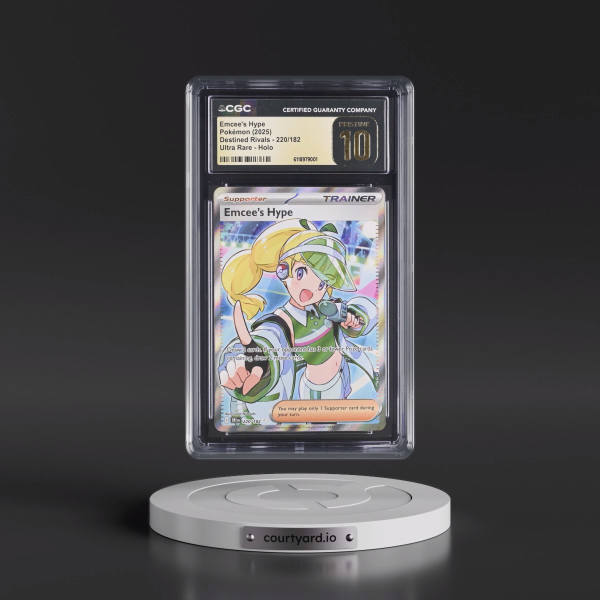 2025 Destined Rivals - DRI EN #220/182 Emcee's Hype - Ultra Rare Holo (CGC 10 PRISTINE)